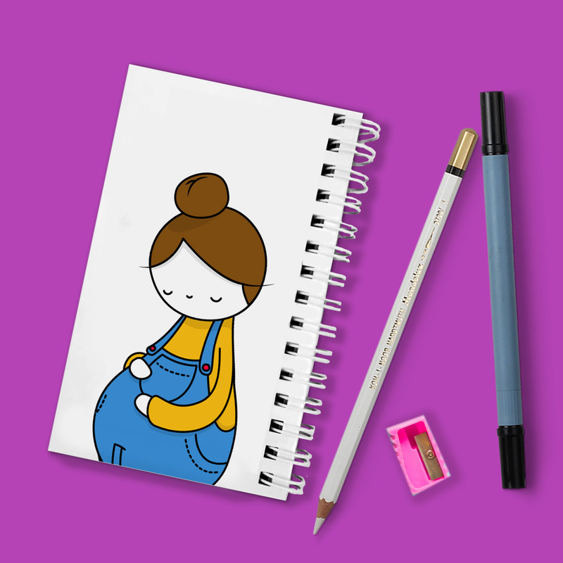 دفترچه یادداشت مدل to do list طرح فانتزی مادر باردار کد 58519