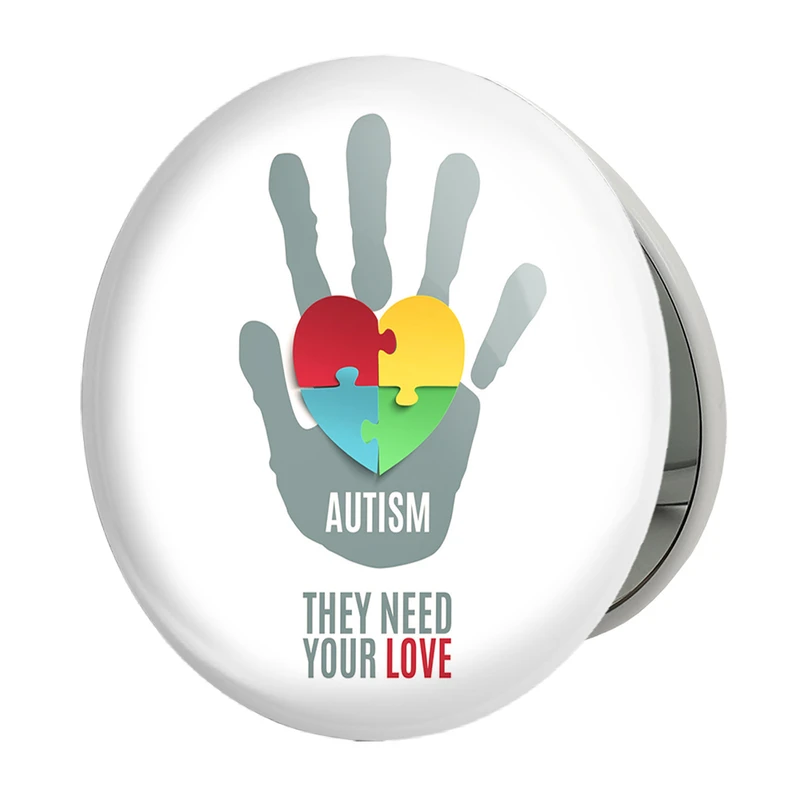 آینه جیبی خندالو طرح اتیسم Autism مدل تاشو کد 26745 