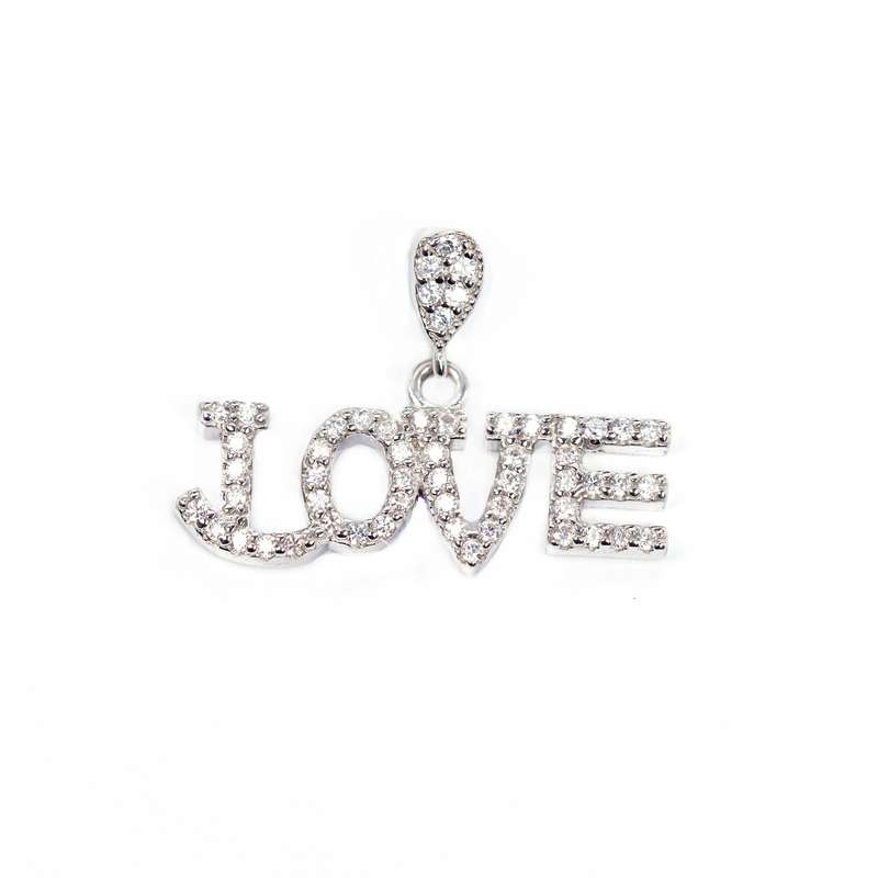 آویز گردنبند نقره زنانه مدل love_11