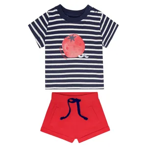 ست تی شرت و شلوارک نوزادی لوپیلو مدل راه راه AT178