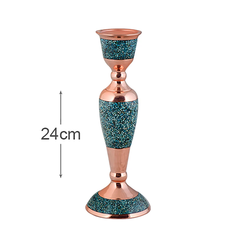 عکس شماره 2 : شمعدان بزرگ فیروزه کوبی آقاجانی کد 025