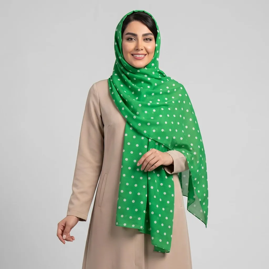 شال زنانه مدل نخی تابستانه خنک جدید خالخالی کد a-2445