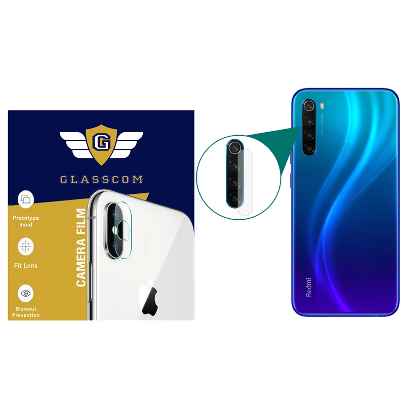 محافظ لنز دوربین گلس کام مدل GC-R8 مناسب برای گوشی موبایل شیائومی Redmi Note 8