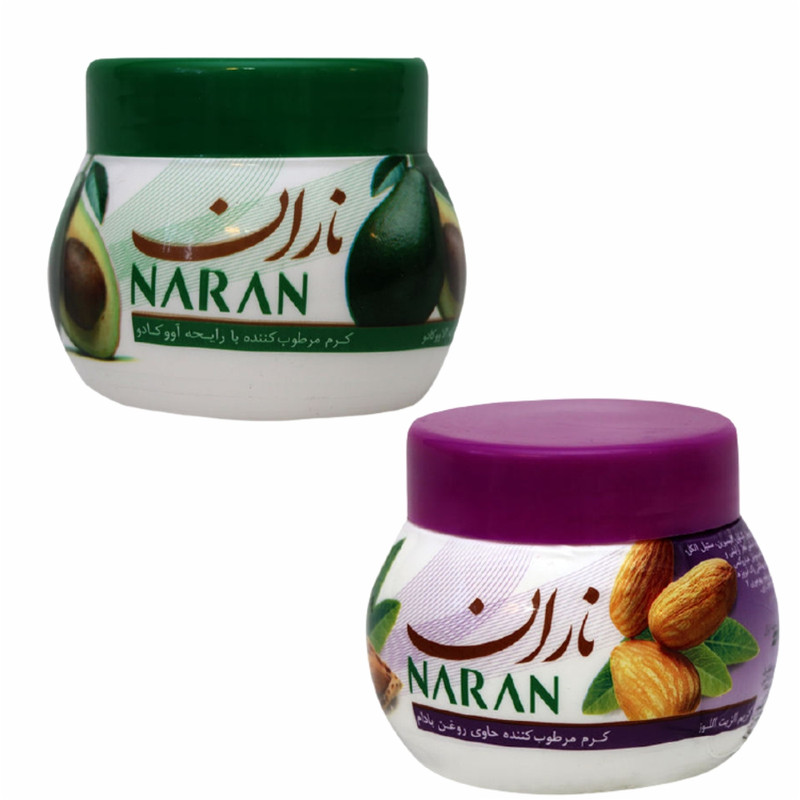 کرم مرطوب کننده ناران مدل آووکادو حجم 180 میلی لیتر به همراه کرم مرطوب کننده مدل بادام حجم 180 میلی لیتر