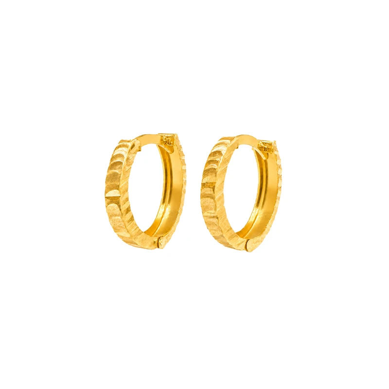 گوشواره حلقه‌ای طلا 18 عیار زنانه مان گالری مدل تراش کد EA01-0035000
