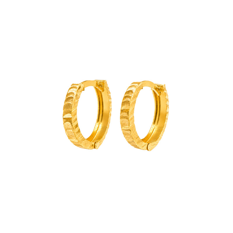 گوشواره حلقه‌ای طلا 18 عیار زنانه مان گالری مدل تراش کد EA01-0035000