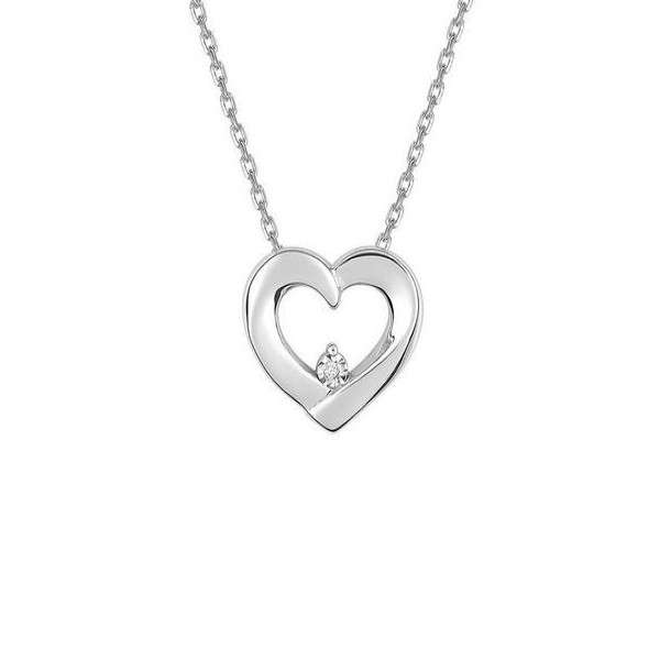 گردنبند نقره زنانه قیراط طرح قلب کد GH4215