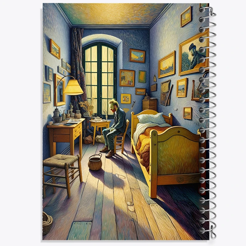 دفتر مشق 100 برگ خندالو طرح ونسان ونگوگ کد N4168