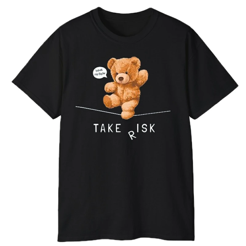 تی‌شرت آستین کوتاه مردانه پاد آفرین مدل خرس بندباز