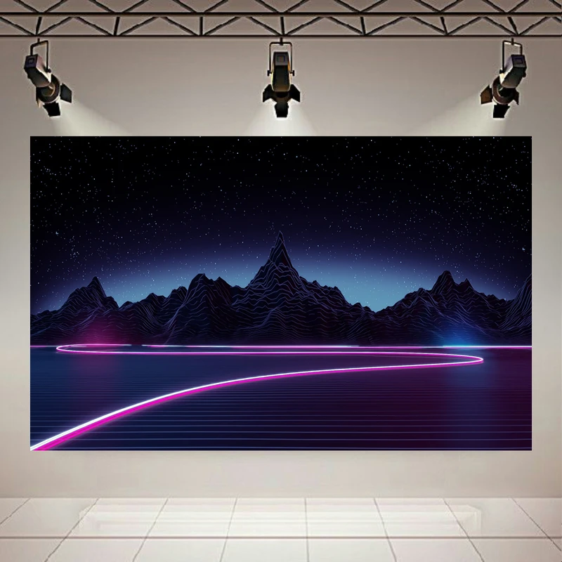 پوستر طرح بلک لایت نئون مدل کوهستان کد AR32103