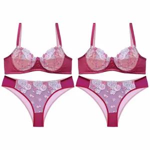 ست شورت و سوتین زنانه نوشه پوش کد 55064 رنگ زرشکی بسته 2 عددی