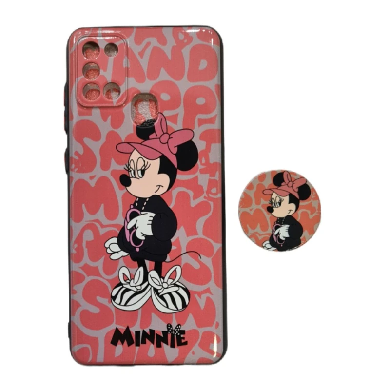 کاور طرح مینی موس کد 229 مناسب برای گوشی موبایل سامسونگ Galaxy A21s به همراه پاپ سوکت
