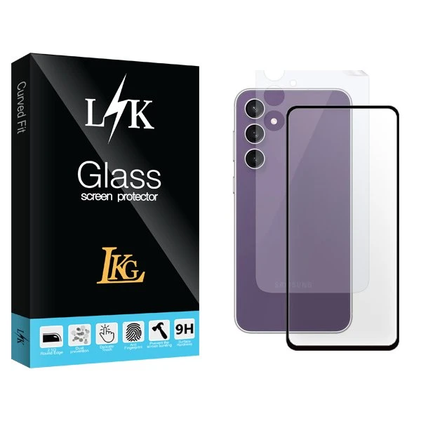 محافظ صفحه نمایش شیشه ای ال کا جی مدل LKK مناسب برای گوشی موبایل سامسونگ Galaxy S23 FE  به همراه محافظ پشت گوشی