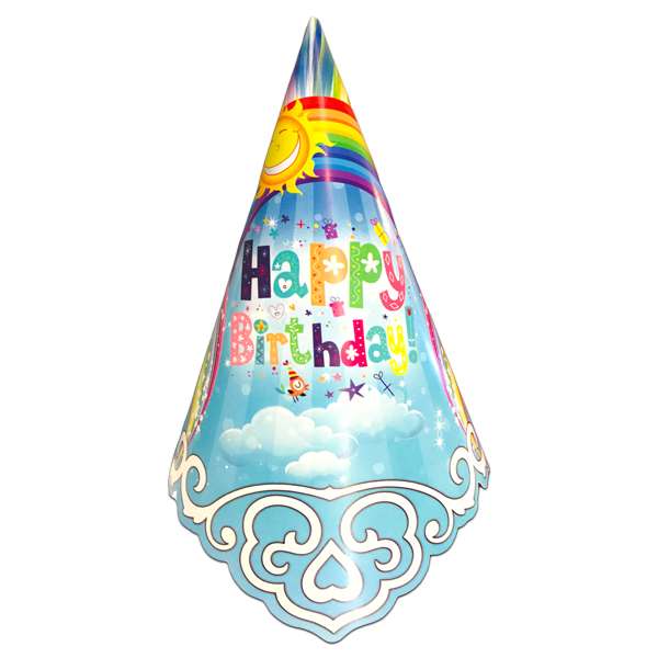 کلاه تولد مسترتم طرح رنگین کمان بسته 10 عددی