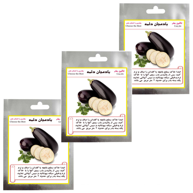 بذر بادمجان دلمه تالین بذر مدل TAL-001 مجموعه 3 عددی وزن 6 گرم