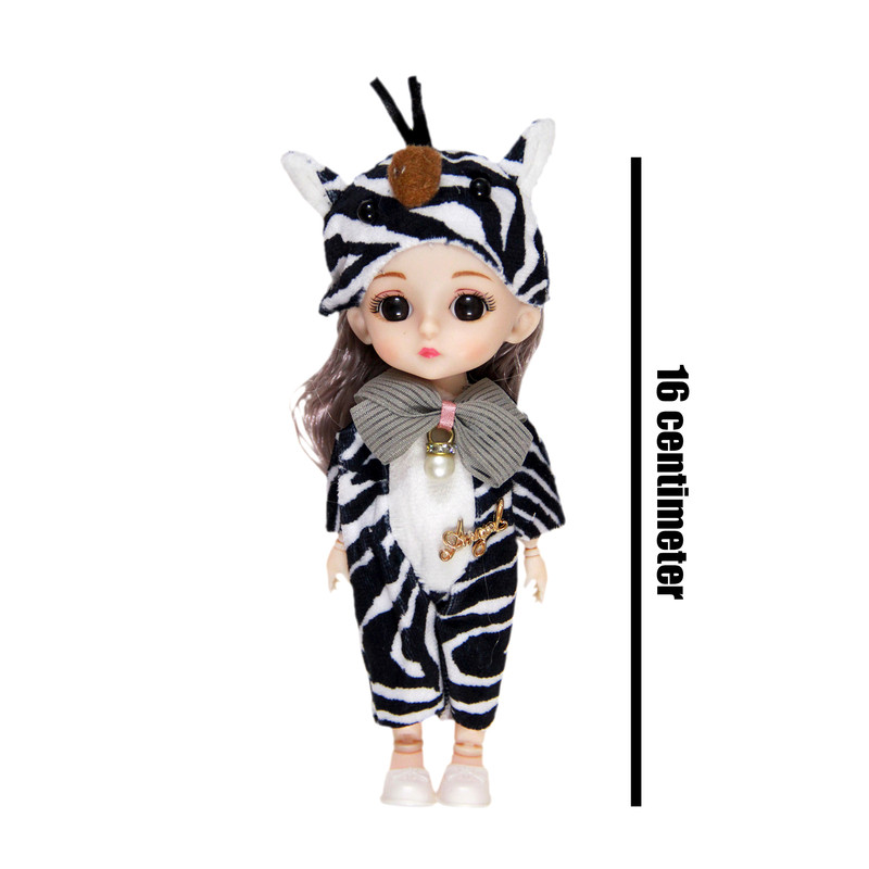 عروسک مدل چشم تیله ای گورخر کد AR 20 ارتفاع 16 سانتی متر