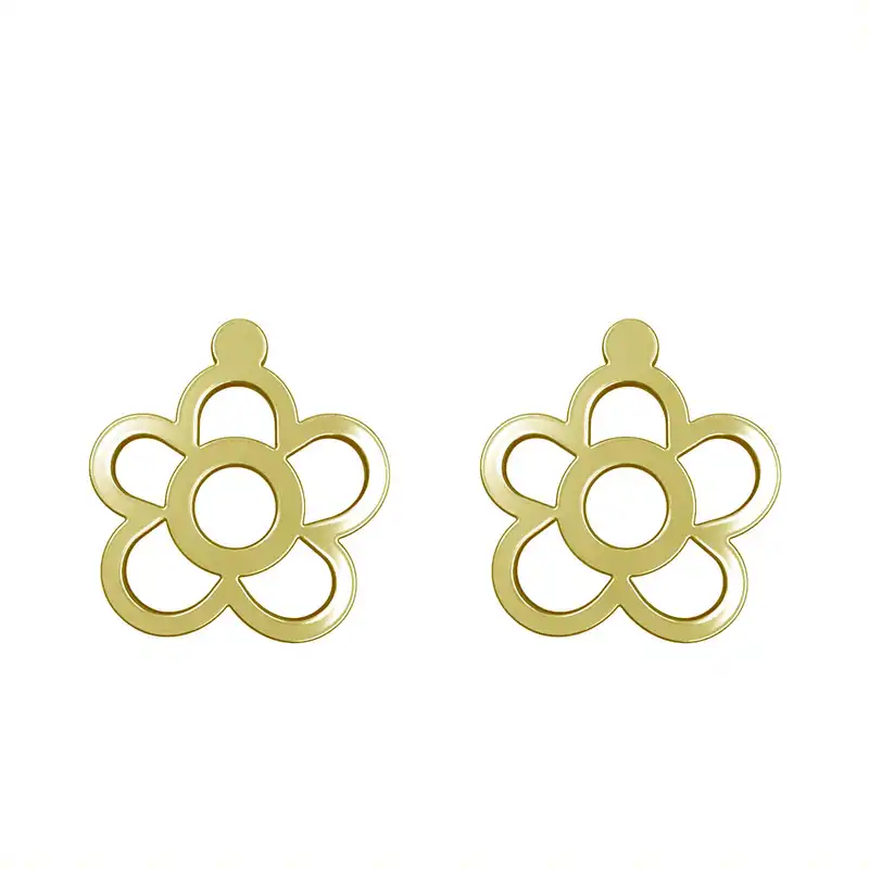 گوشواره طلا 18 عیار زنانه مدوپد مدل گل کد GA1-15046