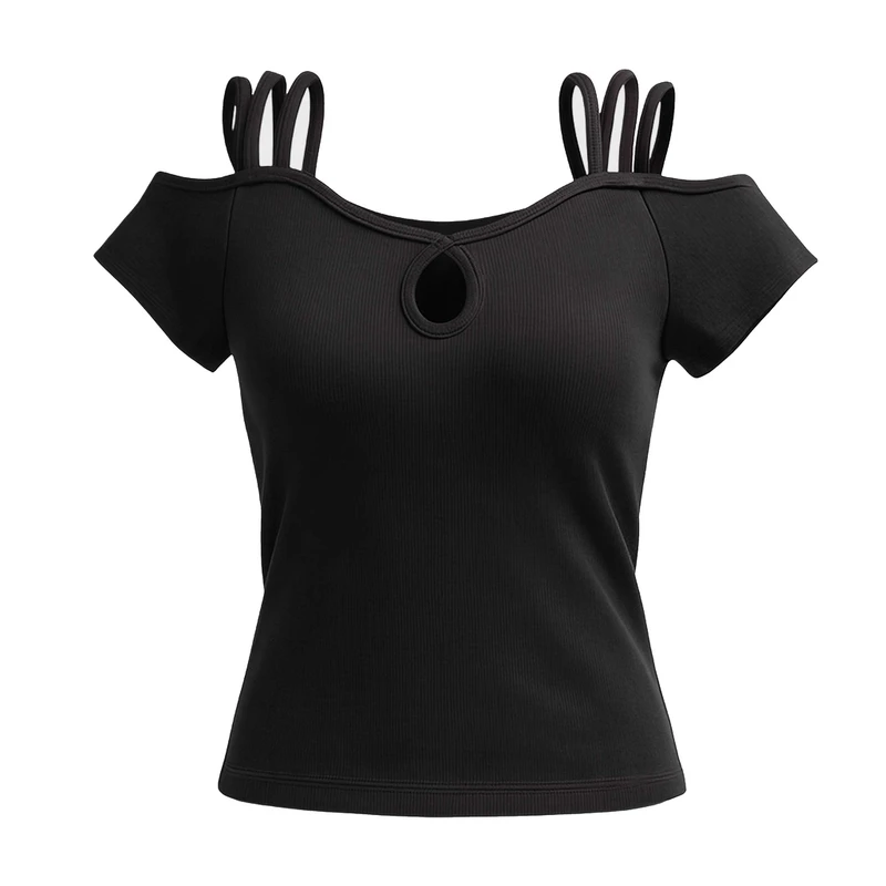 کراپ‌ تاپ زنانه مدل کبریتی طرح 3 بندی اشکی