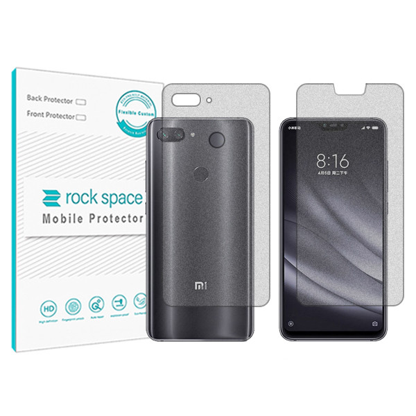 محافظ صفحه نمایش مات راک اسپیس مدل HyMTT مناسب برای گوشی موبایل شیائومی Mi 8 Lite به همراه محافظ پشت گوشی