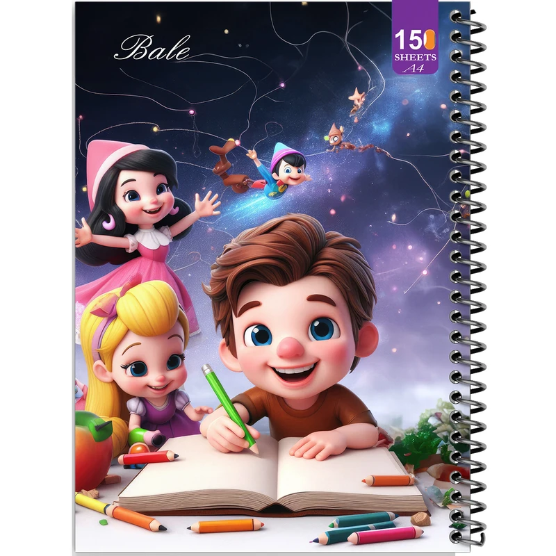 دفتر نقاشی 150 برگ انتشارات بله مدل رحلی طرح فانتزی دخترانه کد A4-P305