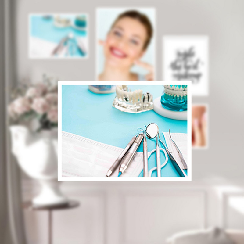 تابلو بکلیت طرح سلامت دندان و مطب دندانپزشکی مدل W-1308 مجموعه 5 عددی