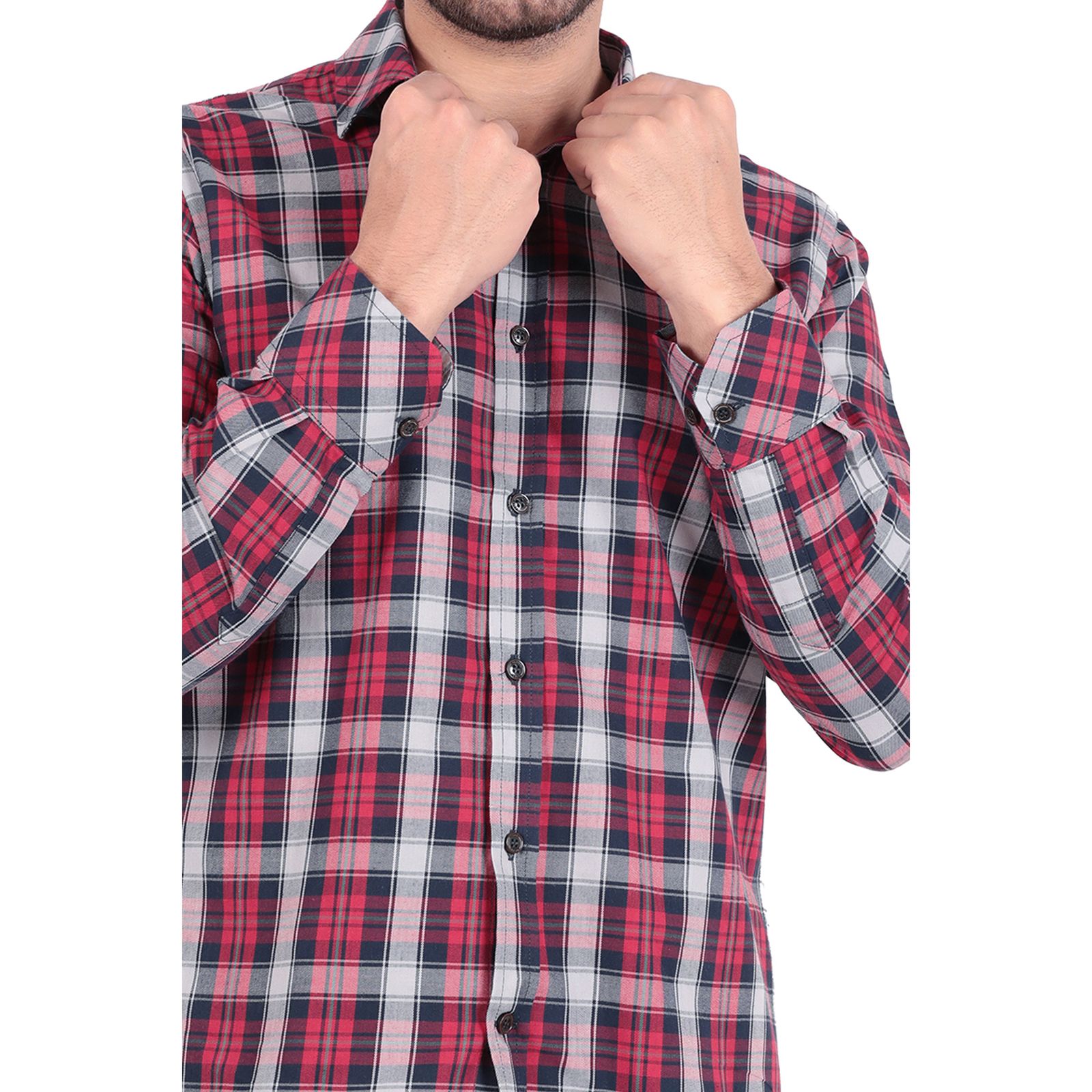 پیراهن آستین بلند مردانه پاتن جامه مدل 102721030201288 طرح چهارخانه -  - 6