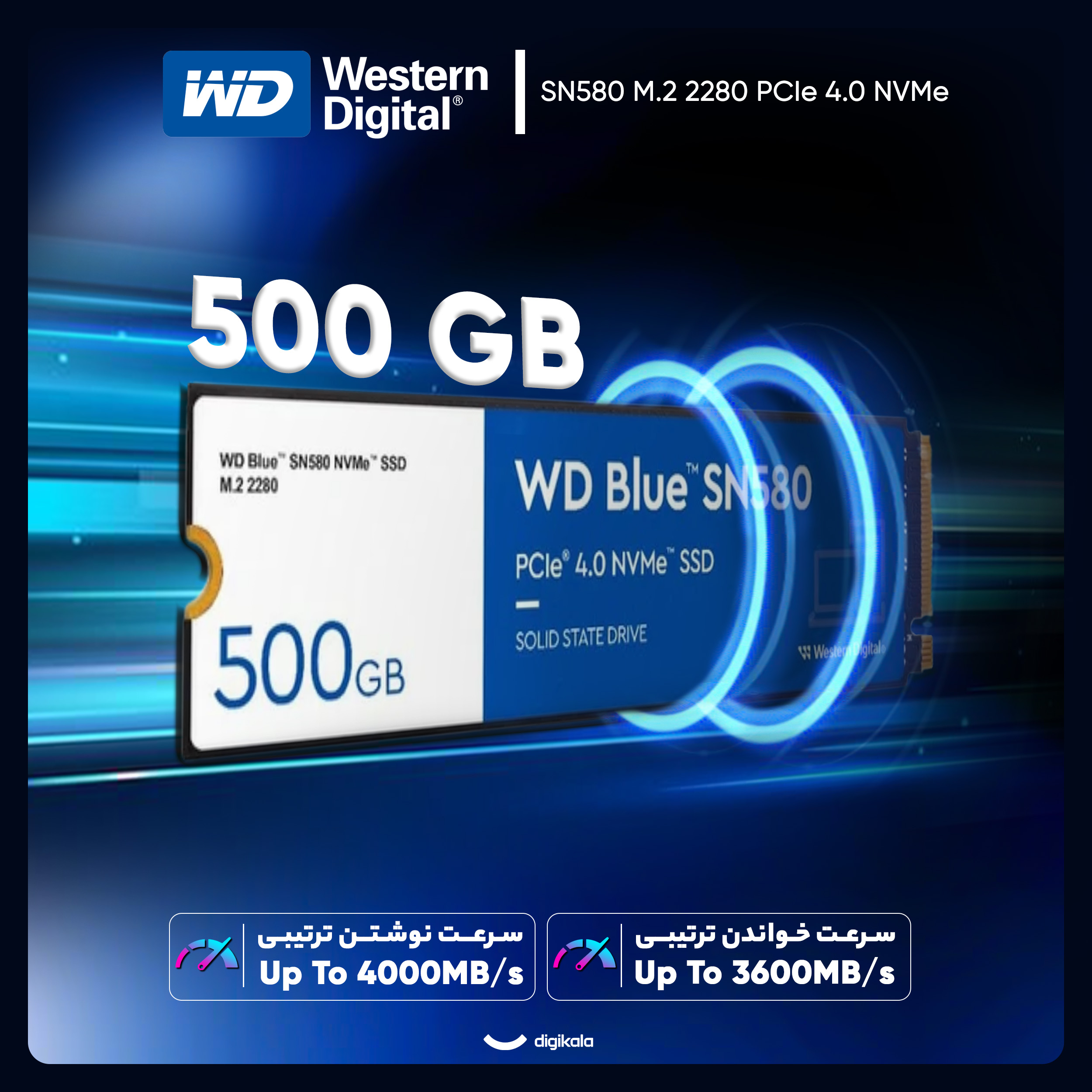 قیمت و خرید اس اس دی اینترنال PCIe Gen4 x4 وسترن دیجیتال مدل WD