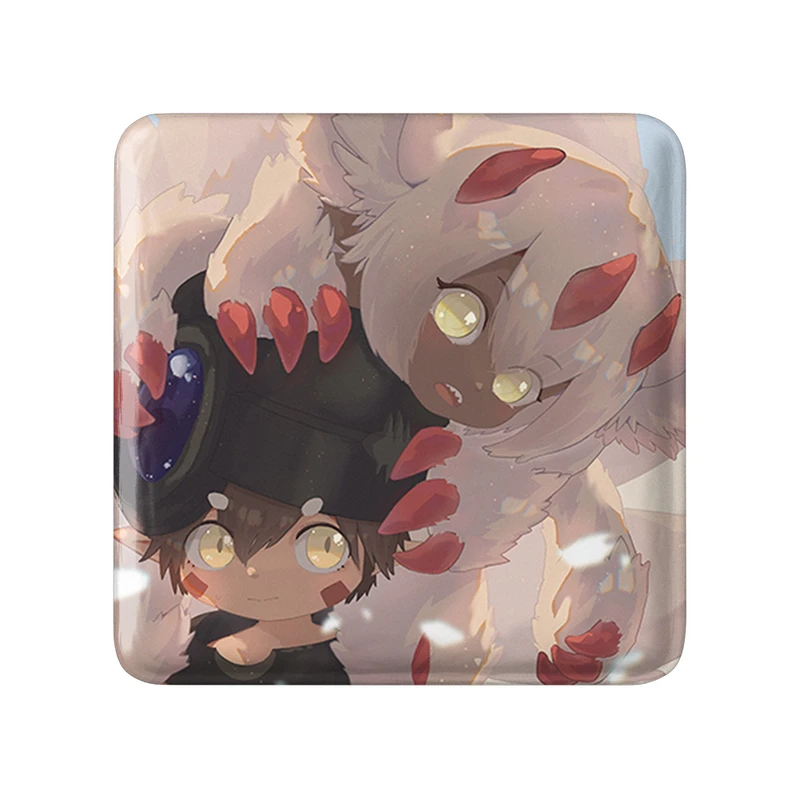 مگنت خندالو طرح فاپوتا انیمه ساخته شده در پرتگاه Made in Abyss  مدل مربعی کد 22129