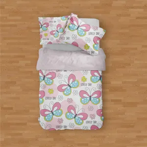 سرویس روتختی مدوپد طرح پروانه زیبا مدل PAT00281 یک نفره 4 تکه