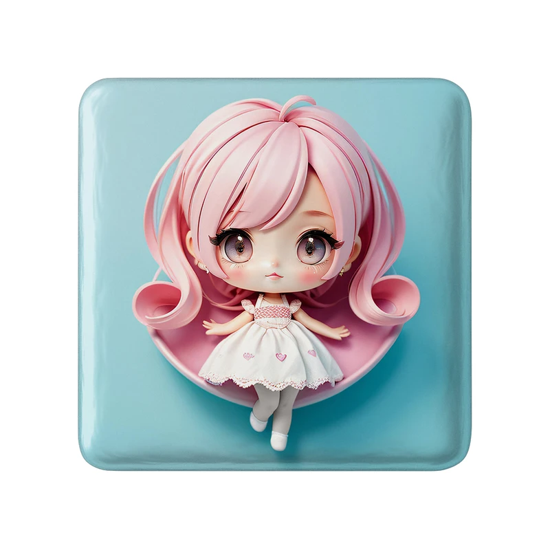 مگنت خندالو طرح دخترانه (Girlish) مدل مربعی کد 36865