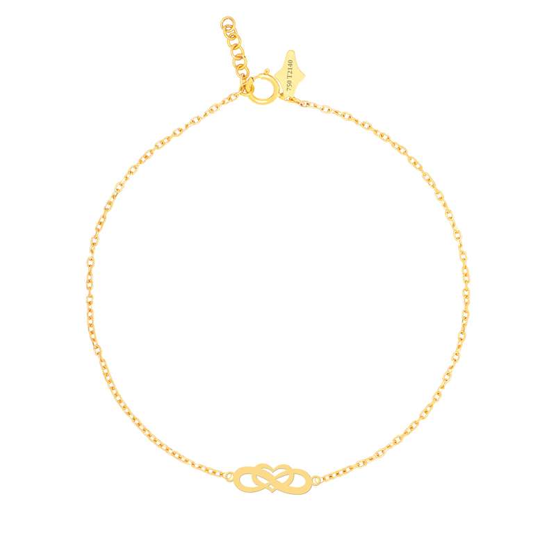 پابند طلا 18 عیار زنانه کرابو طرح قلب بینهایت مدل Kr2157