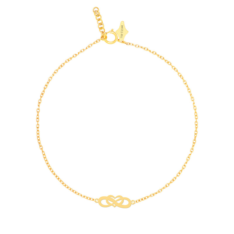 پابند طلا 18 عیار زنانه کرابو طرح قلب بینهایت مدل Kr2157