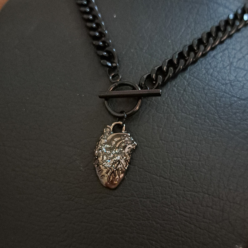 گردنبند دخترانه مدل قلب قفل تی