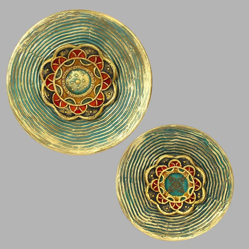 بشقاب دیوارکوب سفالی کد 18-21 مجموعه 2 عددی