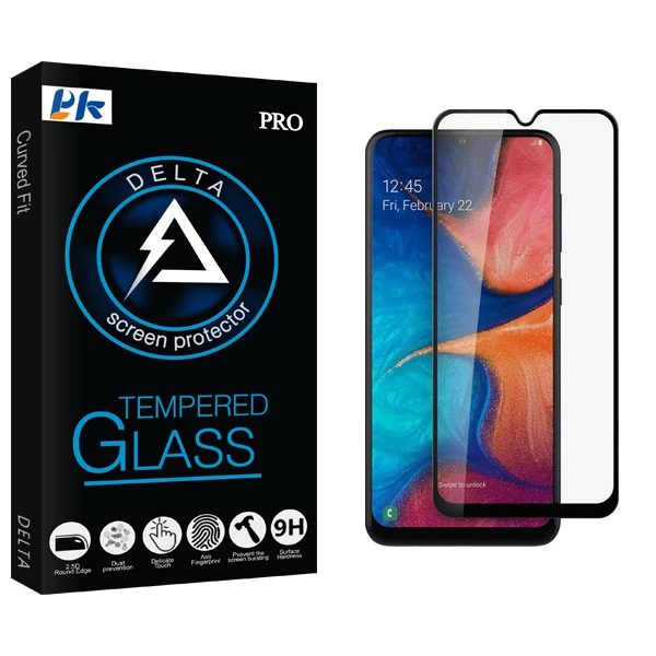 محافظ صفحه نمایش پی کی مدل Delta Glass مناسب برای گوشی موبایل سامسونگ Galaxy A20