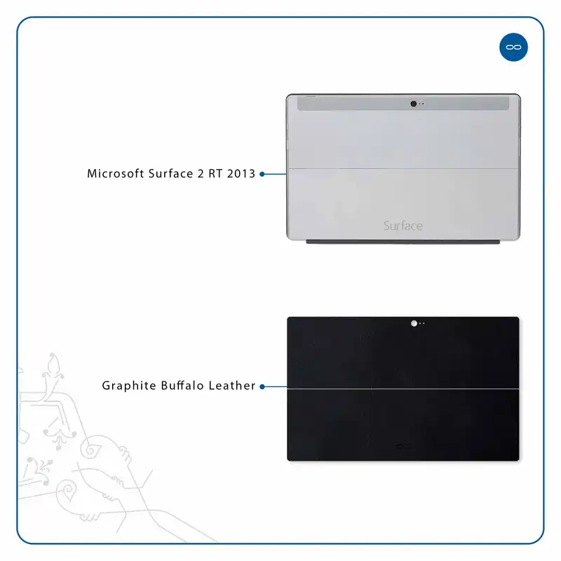 برچسب پوششی ماهوت مدل Graphite Buffalo Leather مناسب برای تبلت مایکروسافت Surface 2 RT 2013