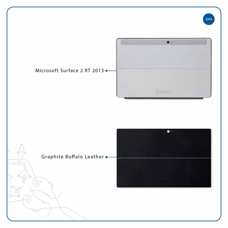 برچسب پوششی ماهوت مدل Graphite Buffalo Leather مناسب برای تبلت مایکروسافت Surface 2 RT 2013