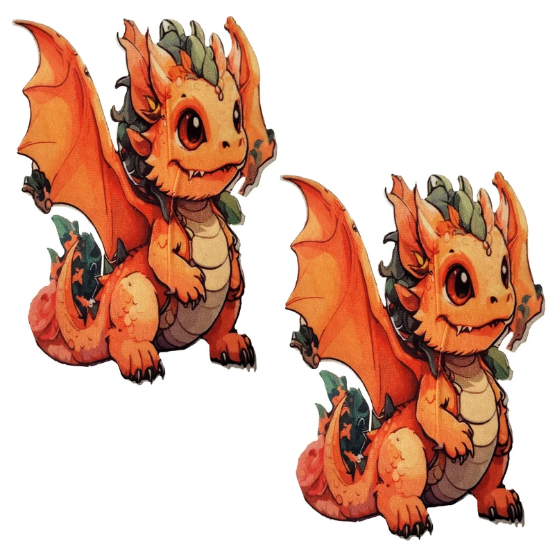 استیکر پارچه و لباس مدل اژدهای سال کد 1403 بسته 2 عددی