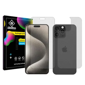 Arka Glass Tough model matte screen protector suitable for Apple iPhone 15 Pro Max mobile phone along with the back of the phone protector