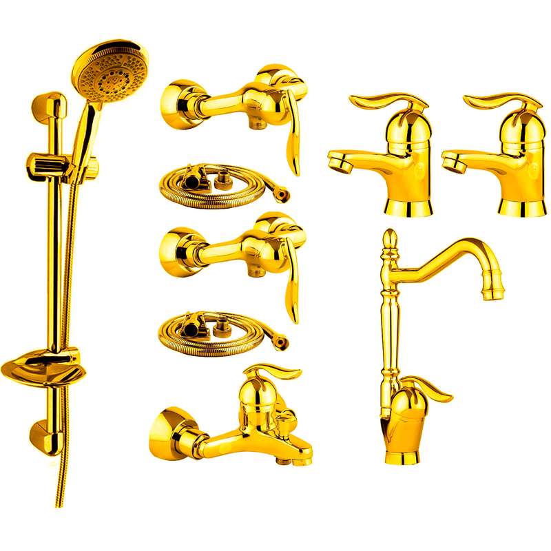 ست شیرآلات شیرالات رز مدل ونیز مجموعه 9 عددی ست شیرآلات شیرالات رز مدل ونیز مجموعه 9 عددی