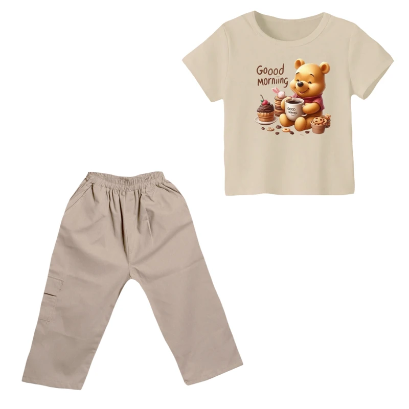 ست تی شرت و شلوارک پسرانه مدل پو کد ۳۵