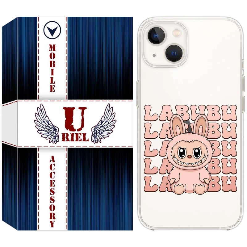 کاور یوریل مدل Clear کد 133 طرح لبوبو Labubu مناسب برای گوشی موبایل اپل iPhone 13 mini