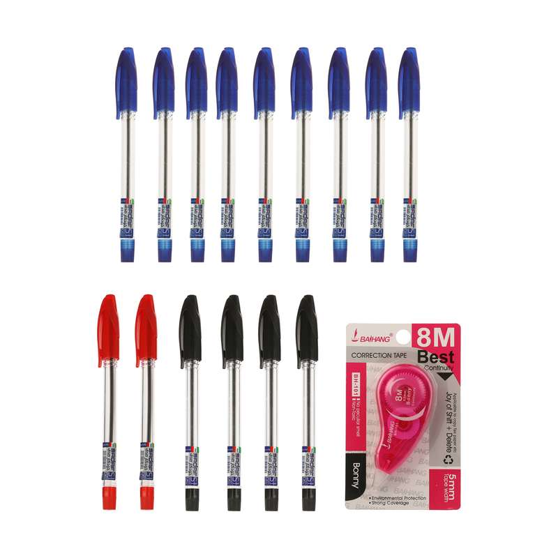  خودکار صدف کد 10 بسته 15 عددی به همراه غلط گیر