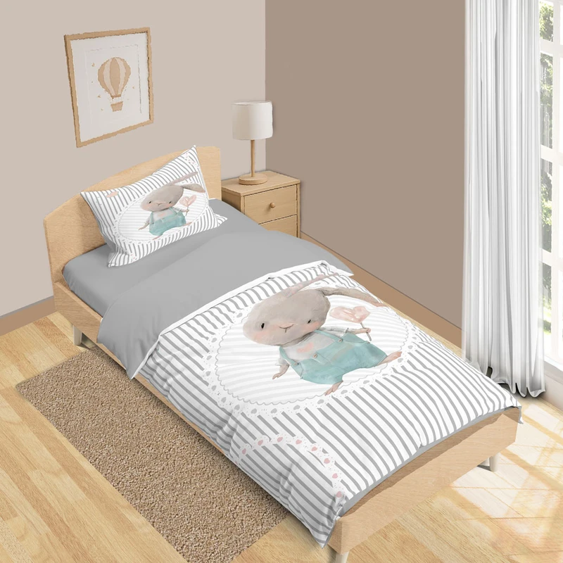 سرویس روتختی 1 نفره 5 تکه نوپه هوم مدل خرگوشی T6423