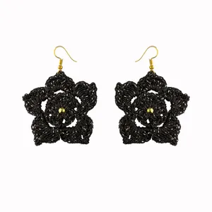 گوشواره دست دوز زنانه مدل قلاب بافی کد Gosh - 002