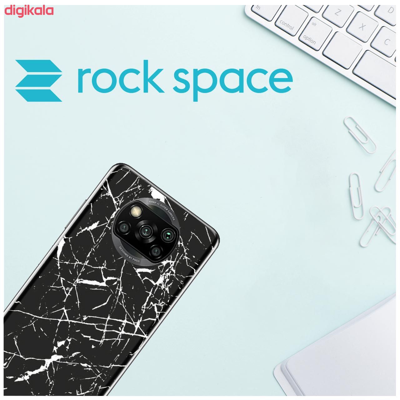 برچسب پوششی راک اسپیس طرح Marble-BK مناسب برای گوشی موبایل شیائومی POCO X3 Pro main 1 3