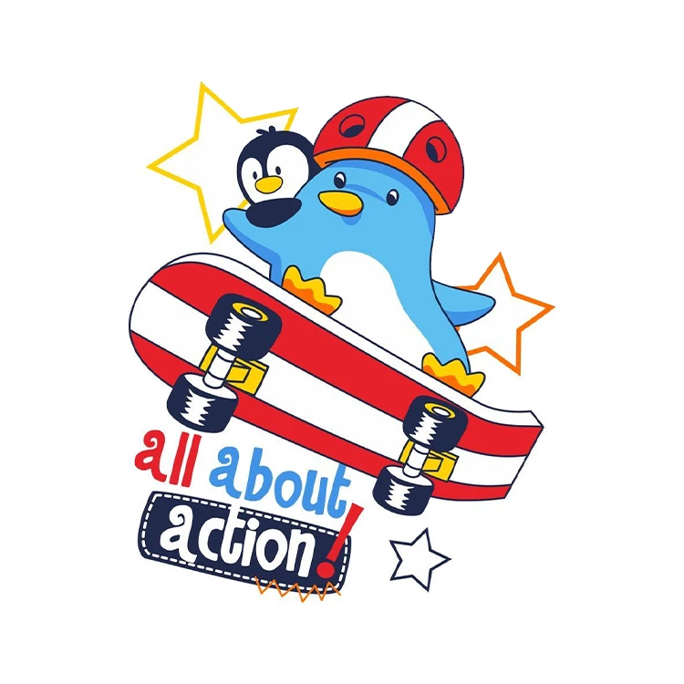 استیکر پارچه و لباس پاد آفرین مدل کارتونی کد 2745