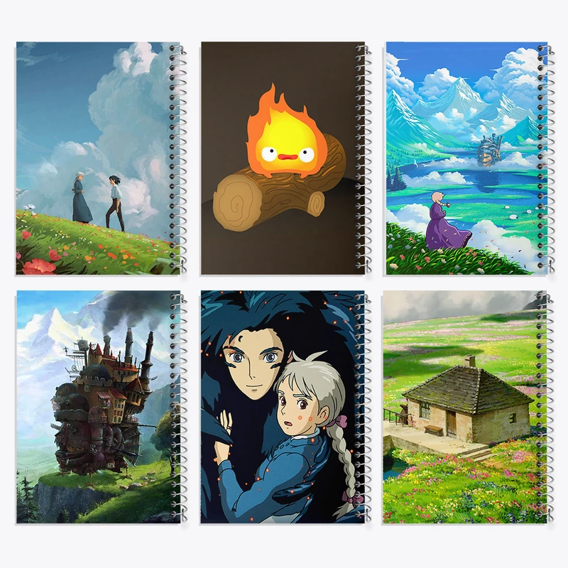 دفتر نقاشی 50 برگ خندالو طرح انیمه قلعه متحرک هاول کد 753 مجموعه 6 عددی