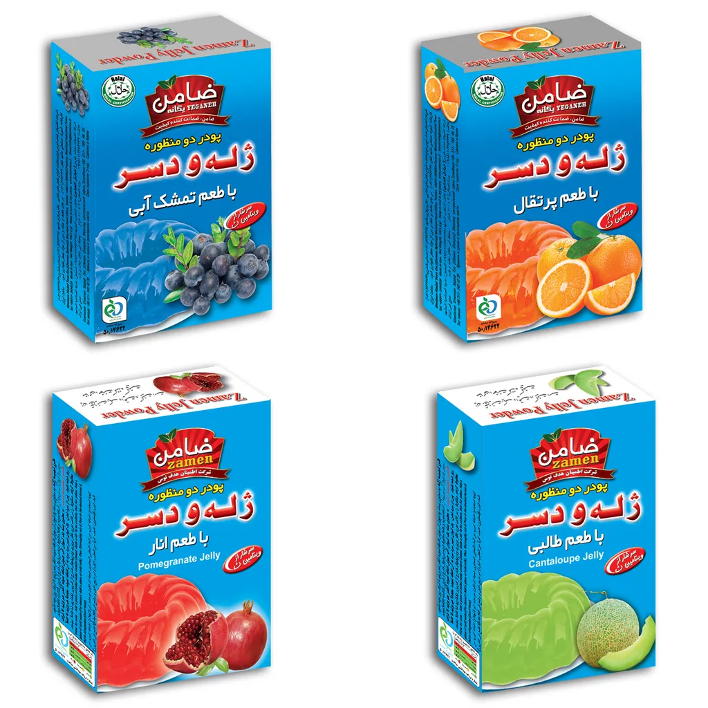 پودر ژله ضامن - 100 گرم مجموعه 4 عددی