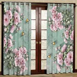 پرده مدل گل هازان پانچی کد 4720 سایز 140x200 سانتی متر